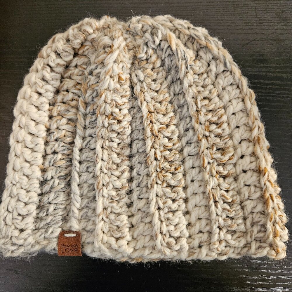 Handmade Crochet Beanie - Size L/XL - 80% Acrylic, 20% Wool